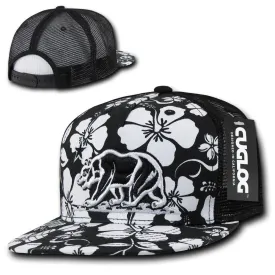 1 Dozen Cuglog 5 Panel California Floral Cali Bear Trucker Caps Hats Wholesale Bulk
