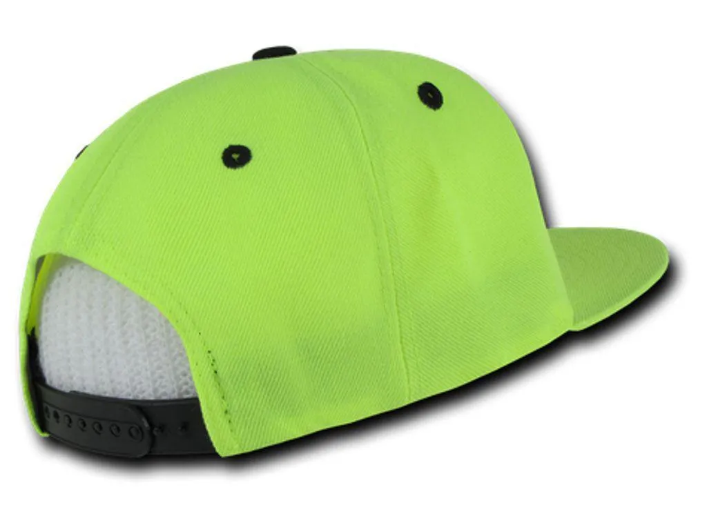 1 Dozen Decky Neon Snapback 6 Panel Constructed Baseball Hats Caps Wholesale Bulk
