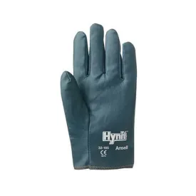 Ansell Size 10 Hynit Medium Duty Multi-Purpose Cut And Abrasion Resistant Blue Nitrile Impregnated Fabric Perforated Back Coated Work Gloves With Interlock Knit Liner And Slip-On Cuff