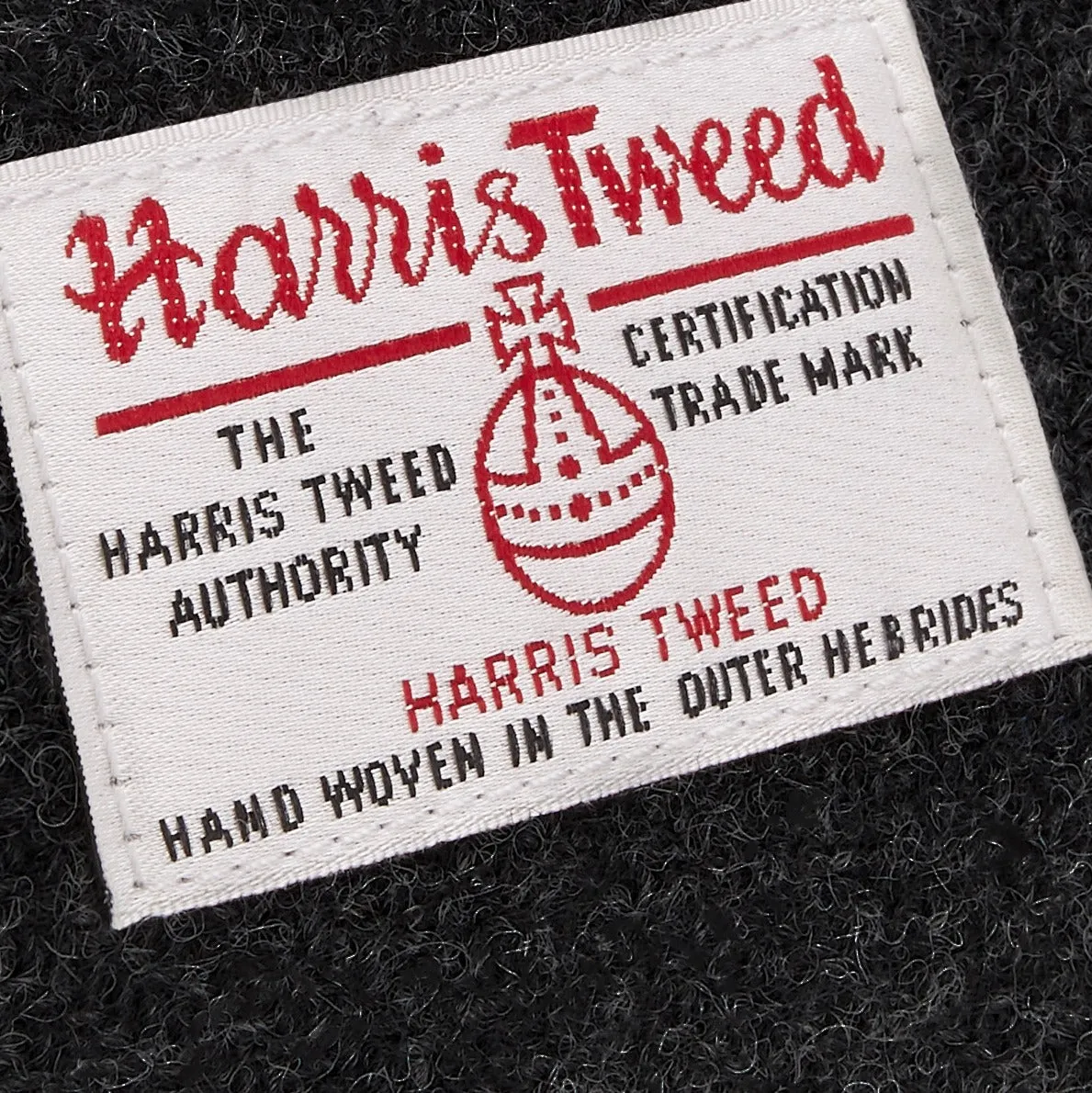 Bardsey Black Harris Tweed Baker Boy Dog Hat