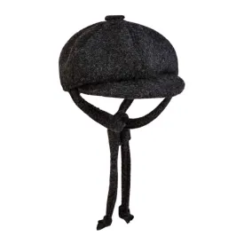 Bardsey Black Harris Tweed Baker Boy Dog Hat