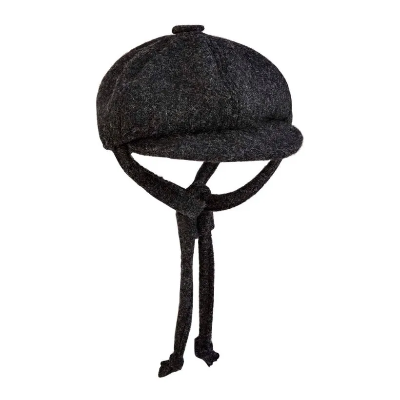 Bardsey Black Harris Tweed Baker Boy Dog Hat