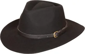 Bigalli Melbourne Wool Felt Fedora Hat for Women/Men Cowboy Hat Crushable Teardrop Winter Fall Hat | Mens Safari Hat
