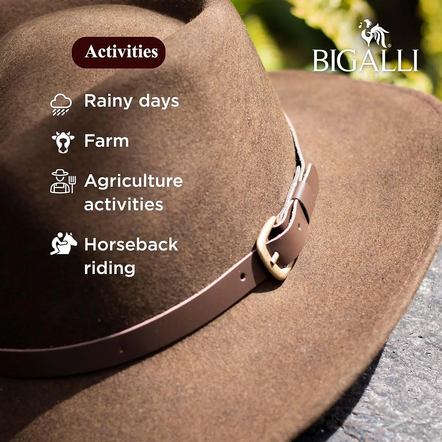 Bigalli Melbourne Wool Felt Fedora Hat for Women/Men Cowboy Hat Crushable Teardrop Winter Fall Hat | Mens Safari Hat