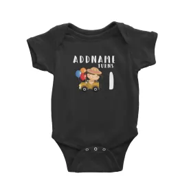 Birthday Safari Explorer Girl Driving Jeep Car Addname Turns 1 Baby Romper