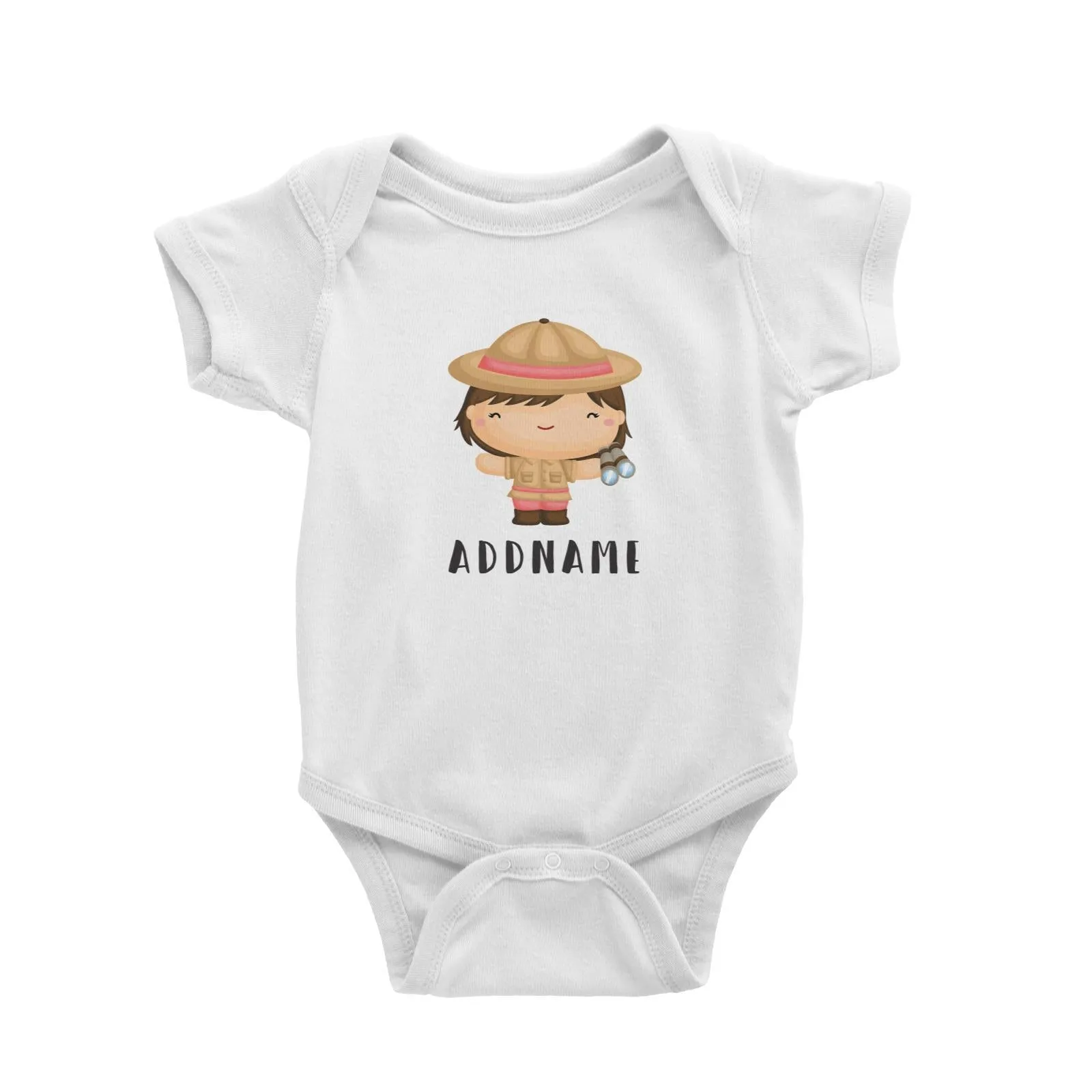 Birthday Safari Little Explorer Baby Girl Addname Baby Romper