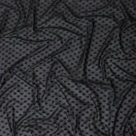 Black Premium pure cotton voile fabric with same tone clip cord design-D12062