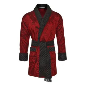 Clarke Men's Short Smoking Jacket - Claret
