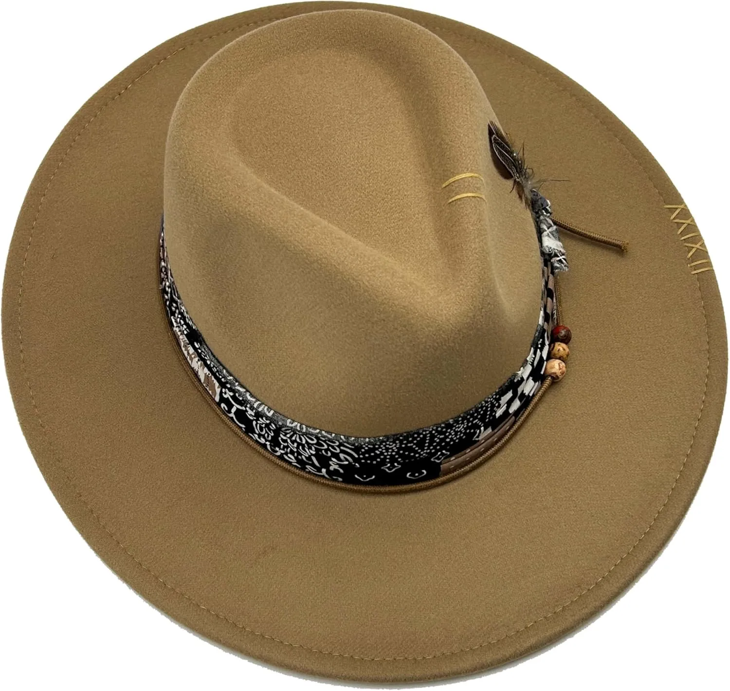 Classic Wide Brim Fedora Hat for Women Man Floppy Panama Hat Western Felt Outdoor Hat with Band Sun Protection