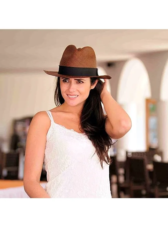 Dark Brown Panama Hat - Fedora Hat