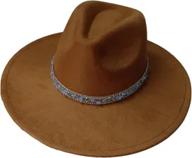 Decal Suede 9.5Cm Wide Brim Fedora Hat Men's and Women's Autumn/Winter Jazz Hat