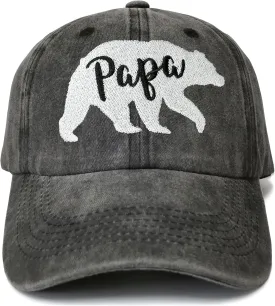 Embroidered Mama Bear and Papa Bear Hats