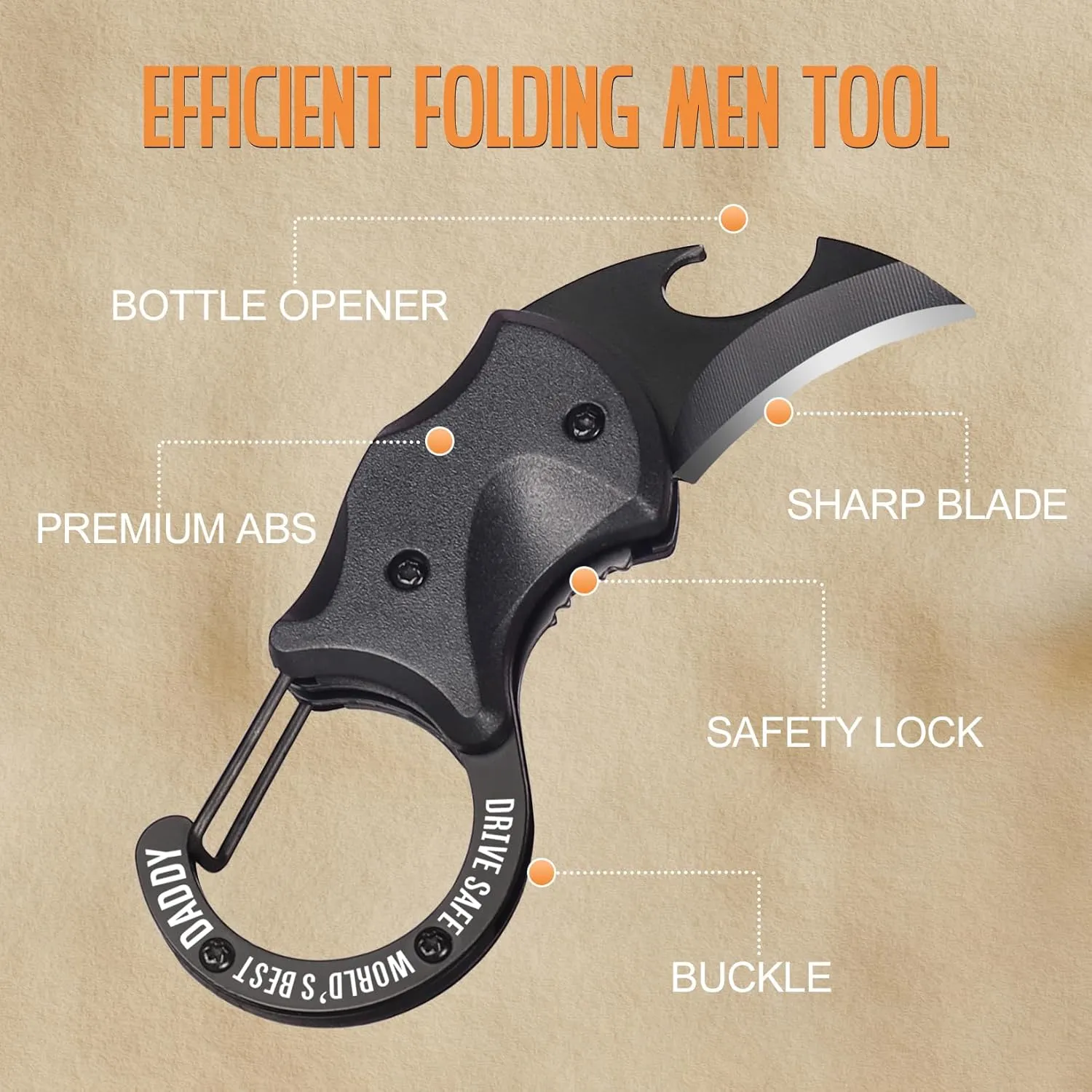 Fathers Day Dad Gifts, Drive Safe Dad Gifts for Fathers Day, Dads Gift for Father Who Wants Nothing, Small Gift from Daughter Son, EDC Box Cutter Outdoor Camping Tools Gift