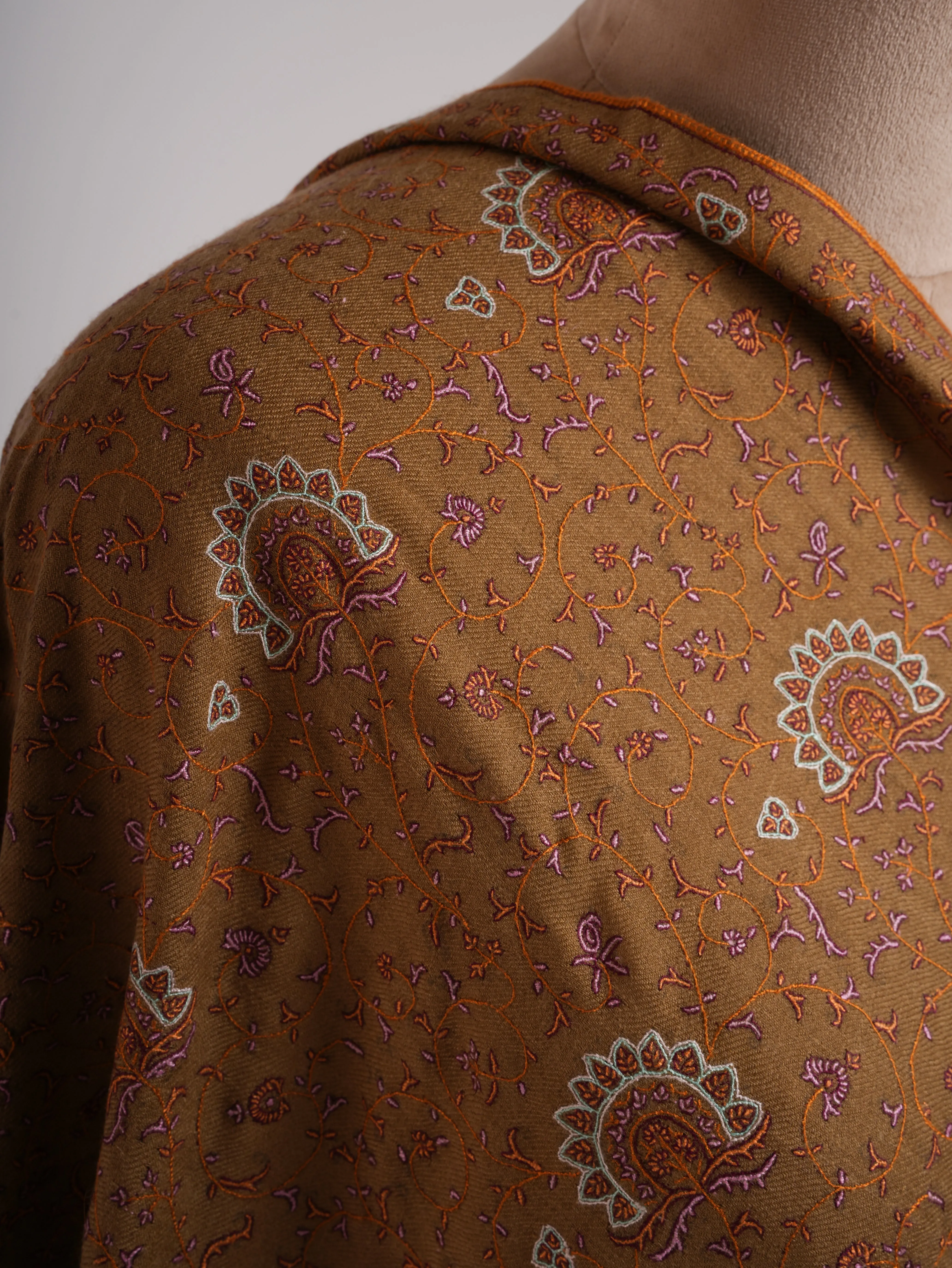 Fine Sozni Embroidered Authentic Pashmina Shawl