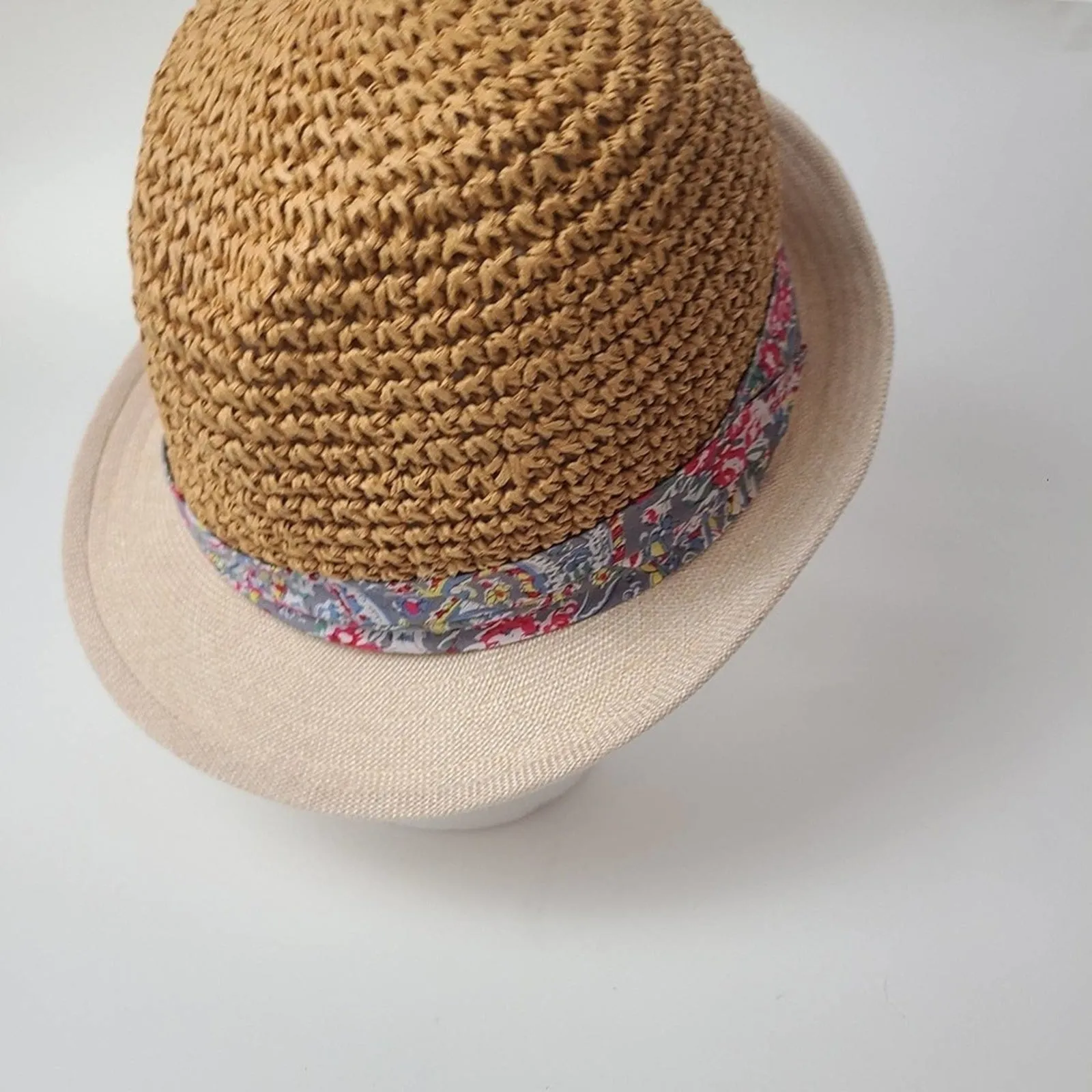 Floral Wicker Fedora Hat