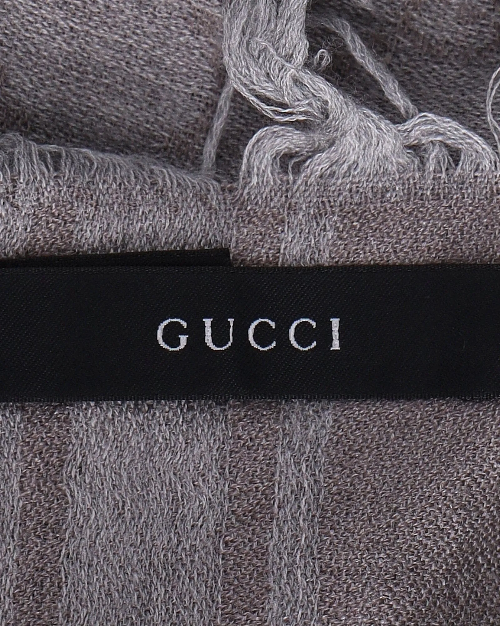 Gucci GG Monogram Diamante Cavendish Square Shawl in Beige Wool