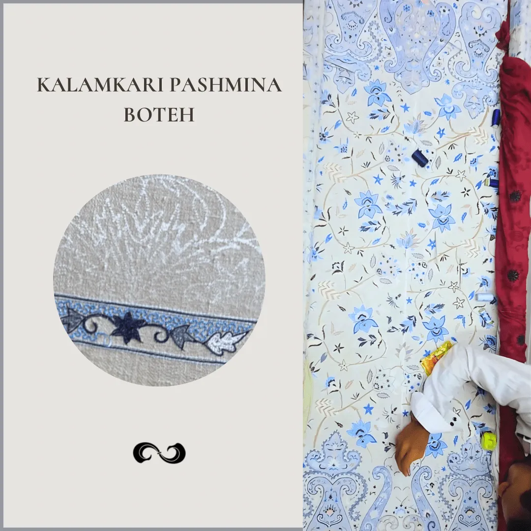 Kalamkari Pashmina Shawl- BOTEH 200x100 CM