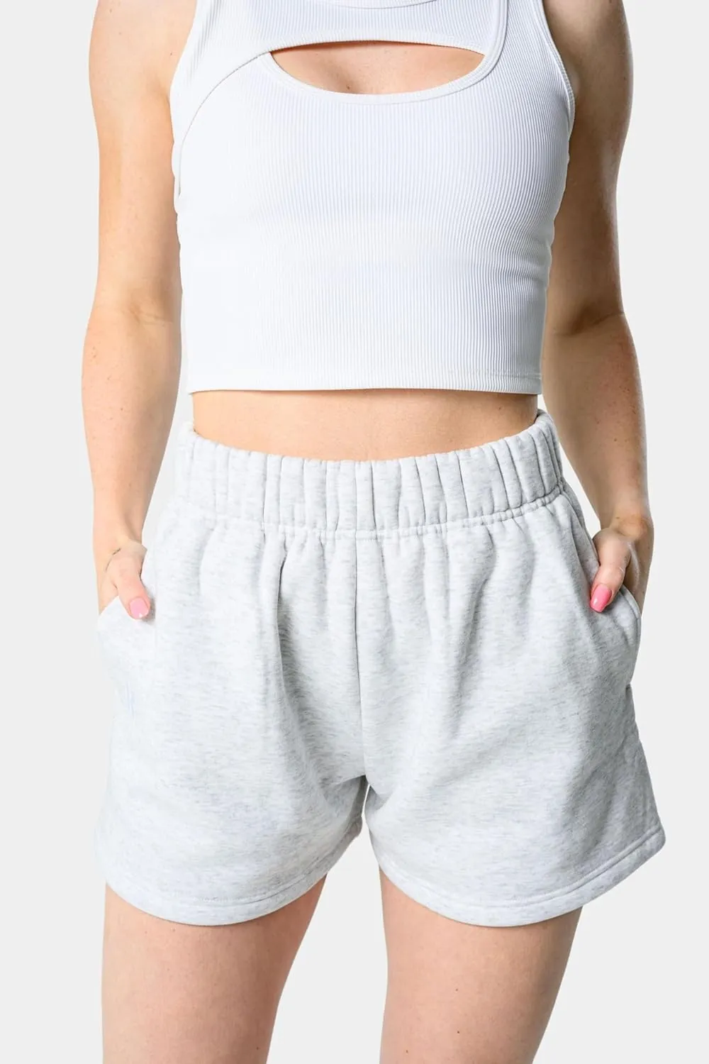 Kamo Fitness CozyTec Sweat Shorts Women High Waisted Lounge Comfy Casual Cotton Shorts with Pockets