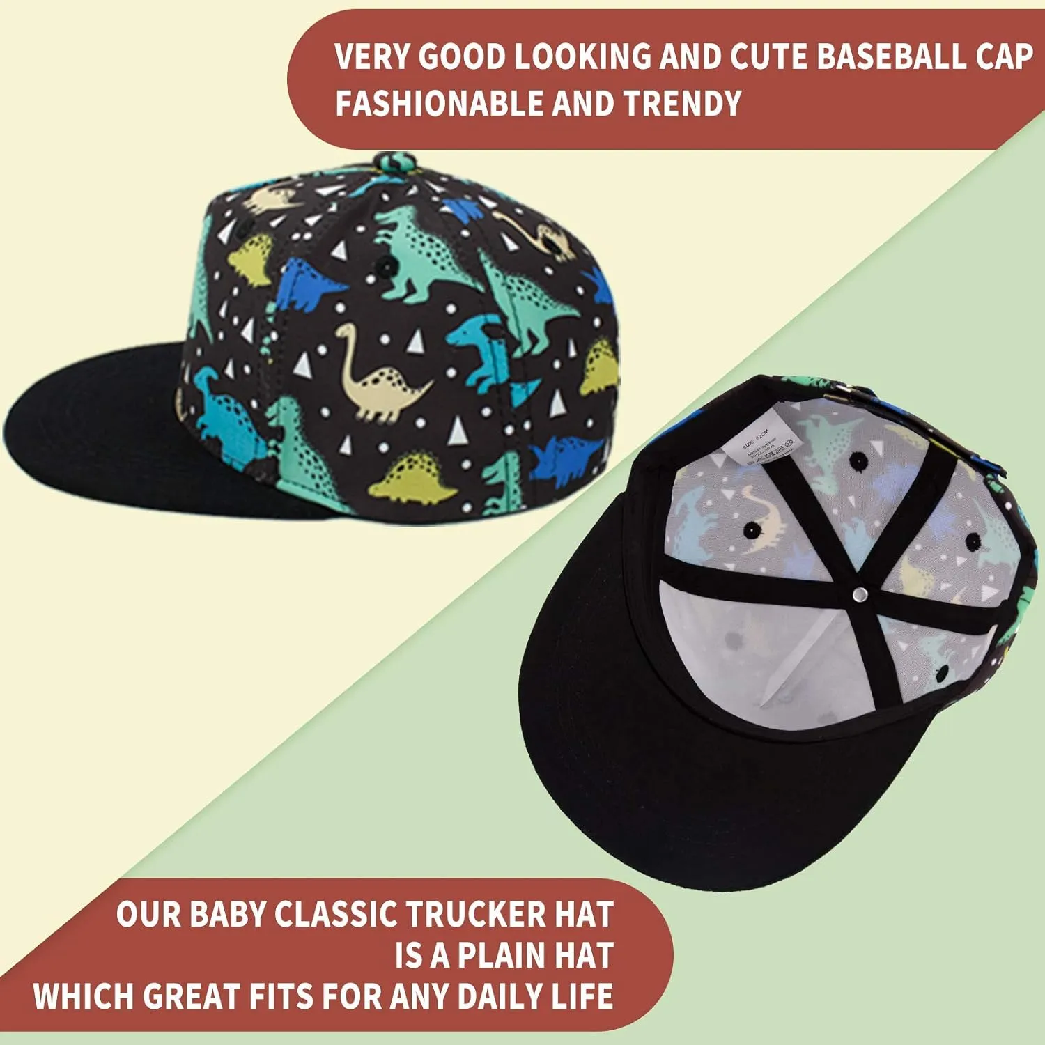 Kids Boy Girl Baseball Cap Baby Sun Hat Adjustable Toddler Trucker Hats with Flat Brim for Summer Outdoor