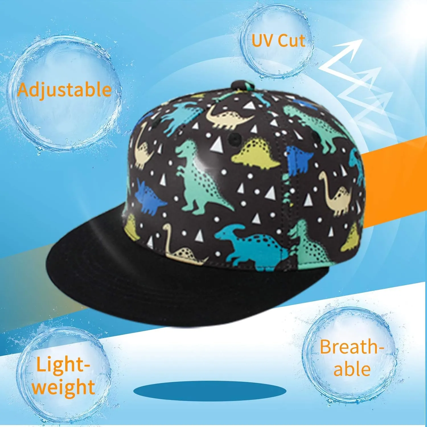 Kids Boy Girl Baseball Cap Baby Sun Hat Adjustable Toddler Trucker Hats with Flat Brim for Summer Outdoor