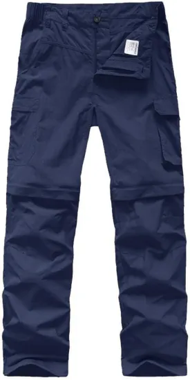Kids' Cargo Pants, Boy's Casual Outdoor Quick Dry Waterproof Hiking Climbing Convertible Trousers