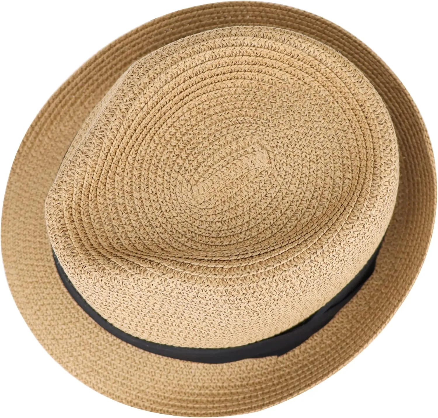 Kids Fedora-Sun-Hat Short Brim Trilby Summer Beach Straw Hat for Boys Girls (for 3-5Y, 5-7Y)