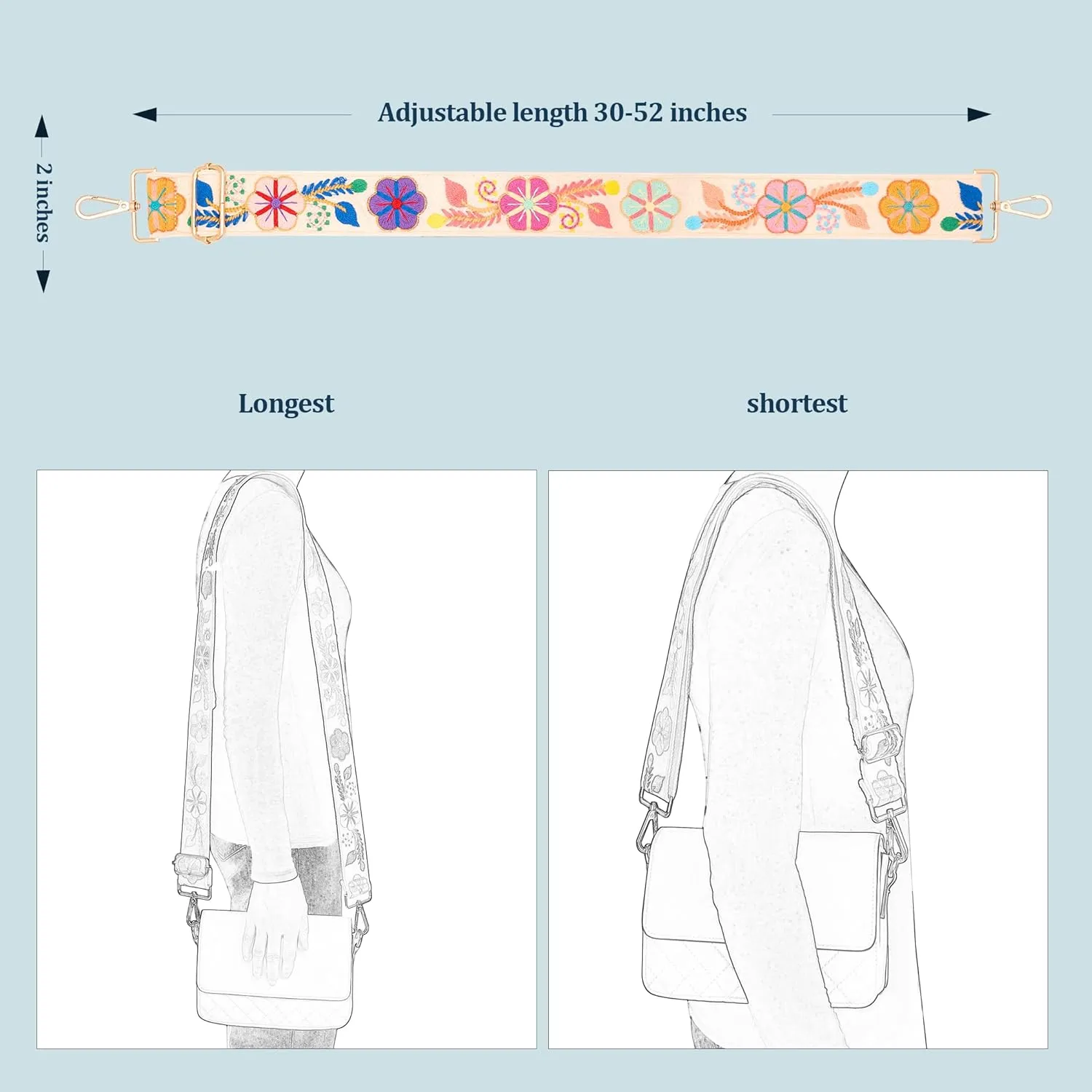 Knit Purse Strap,Replacement Crossbody Wide Adjustable Shoulder Strap for Bag Handbag