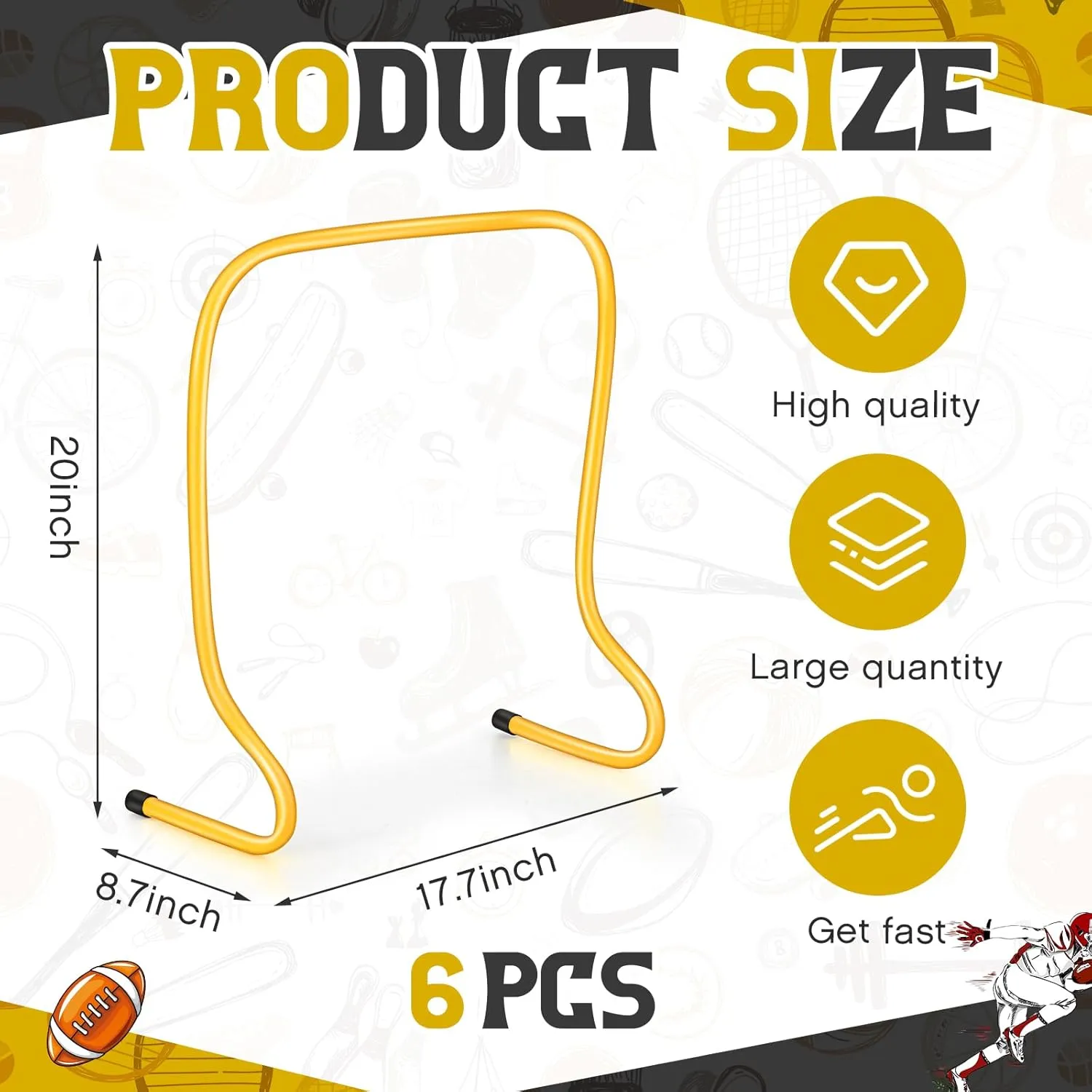 Leyndo 6 Pcs Plyo Hurdles Training Equipment Practice Speed Hurdles Training Track Agility Soccer Football Basketball Baseball Plyometric for Kids Athletes Indoor Outdoor Sports