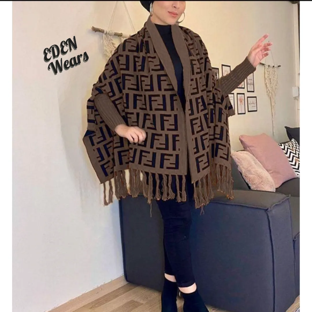 Luxury Winter Collection – Women's Full Printed Fendi Shawl | Elegant & Cozy Wrap