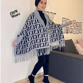 Luxury Winter Collection – Women's Full Printed Fendi Shawl | Elegant & Cozy Wrap