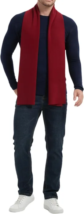 Mens Winter Scarf Soft Warm Long Cashmere Scarf Long Stylish Solid Color Scarves for Men