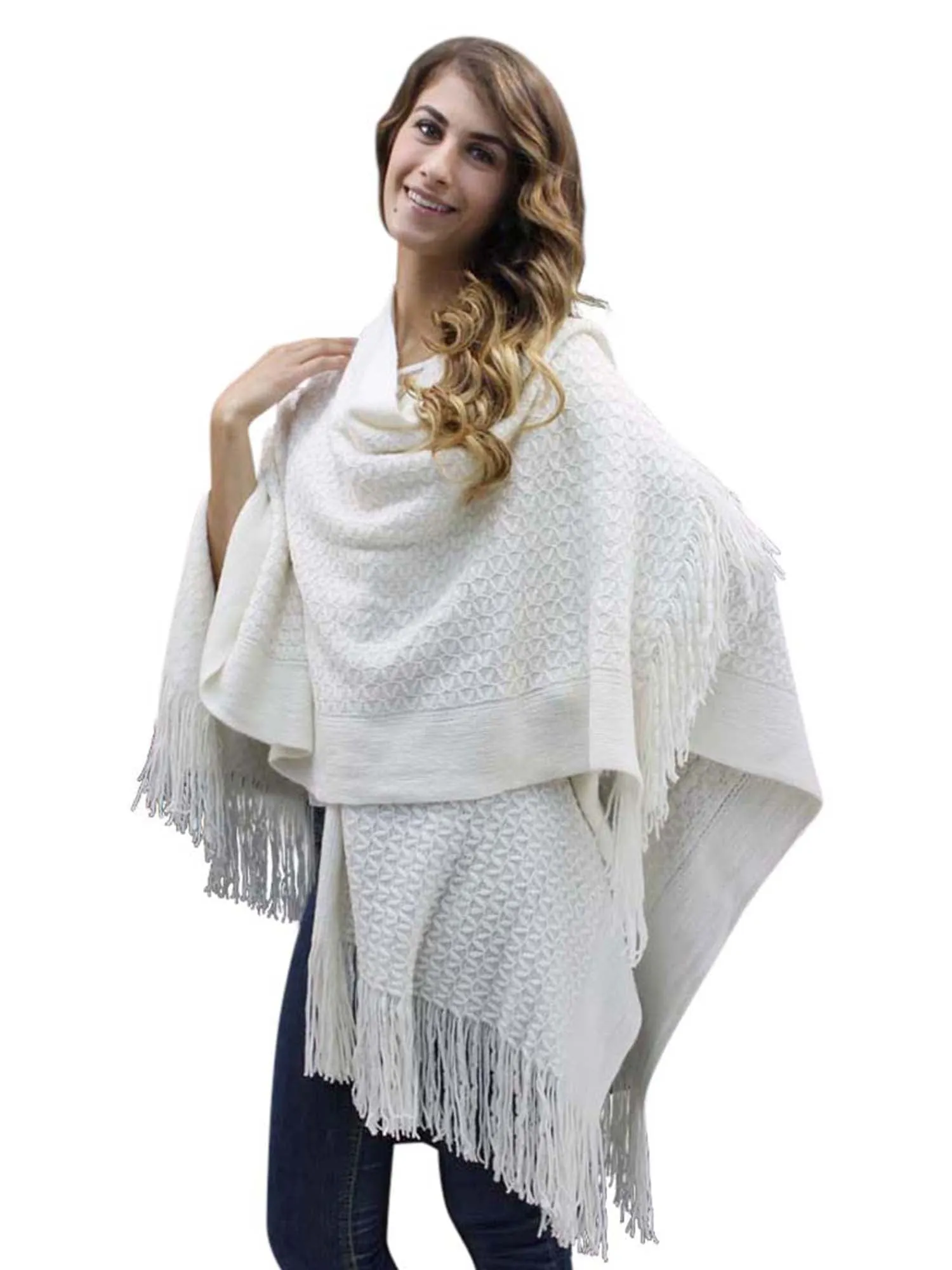 Metallic Knit Shawl Wrap