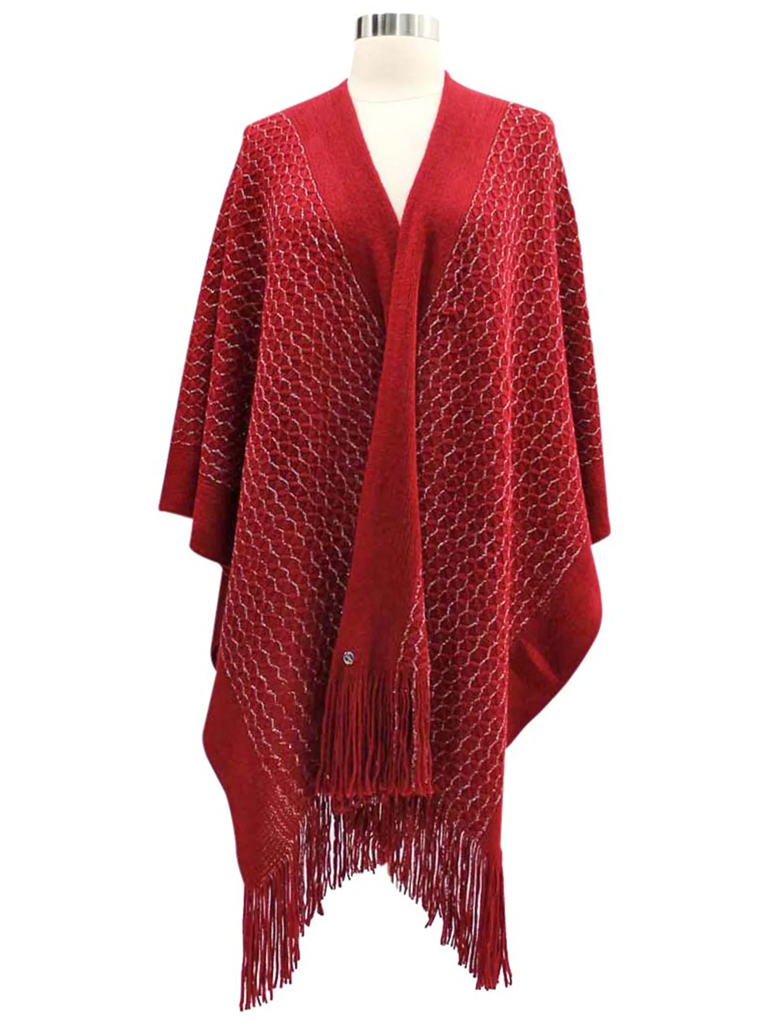 Metallic Knit Shawl Wrap