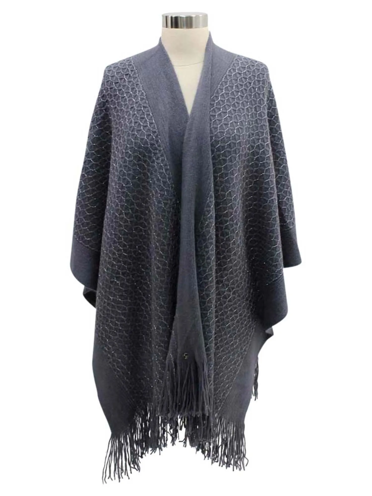 Metallic Knit Shawl Wrap