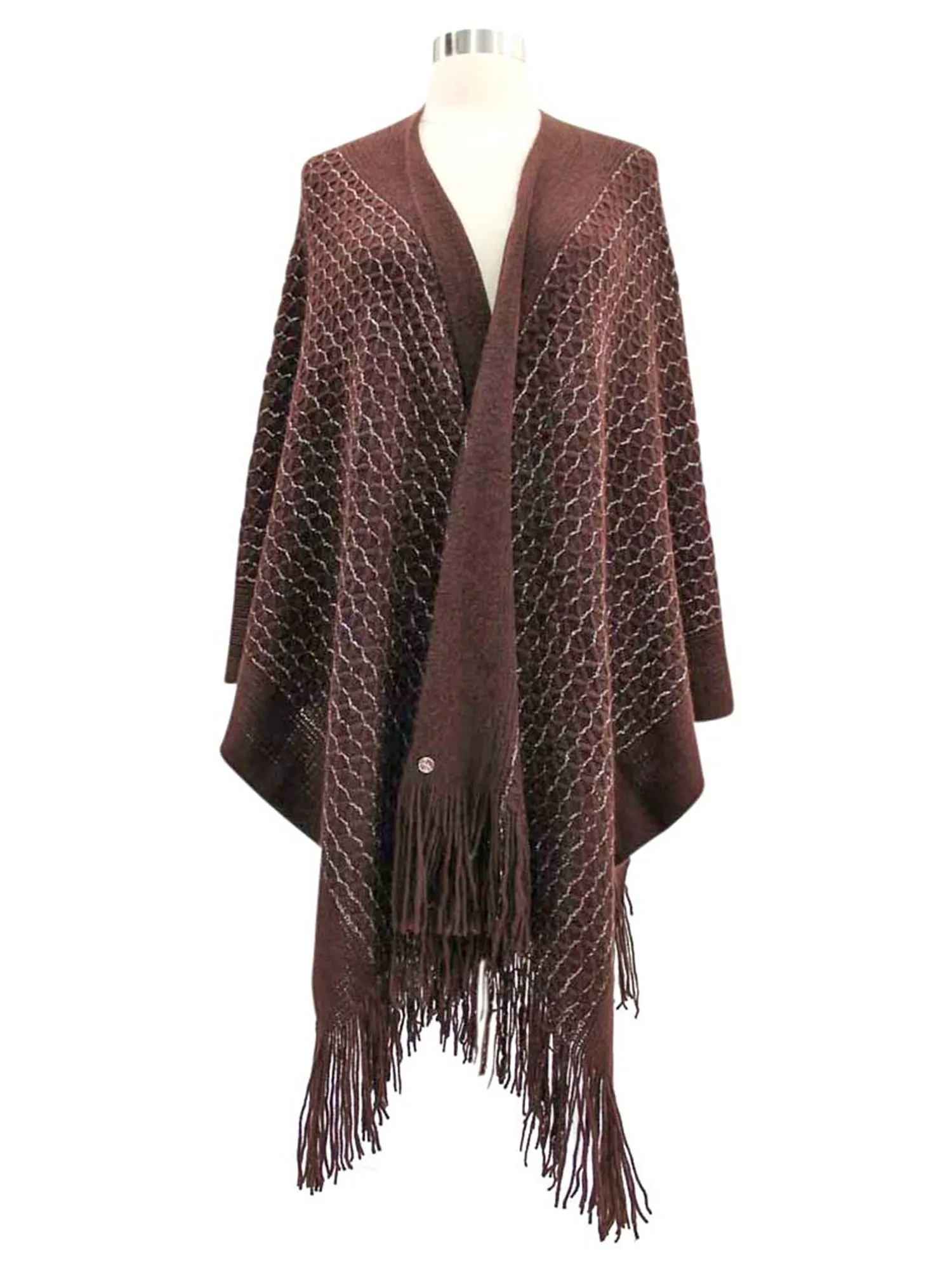 Metallic Knit Shawl Wrap