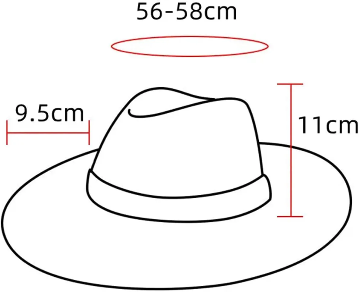Mnjyihy Fedora Hats for Women Felted Hats Men Panama Wide Brim Solid Belt Band Wedding Decorate Hat