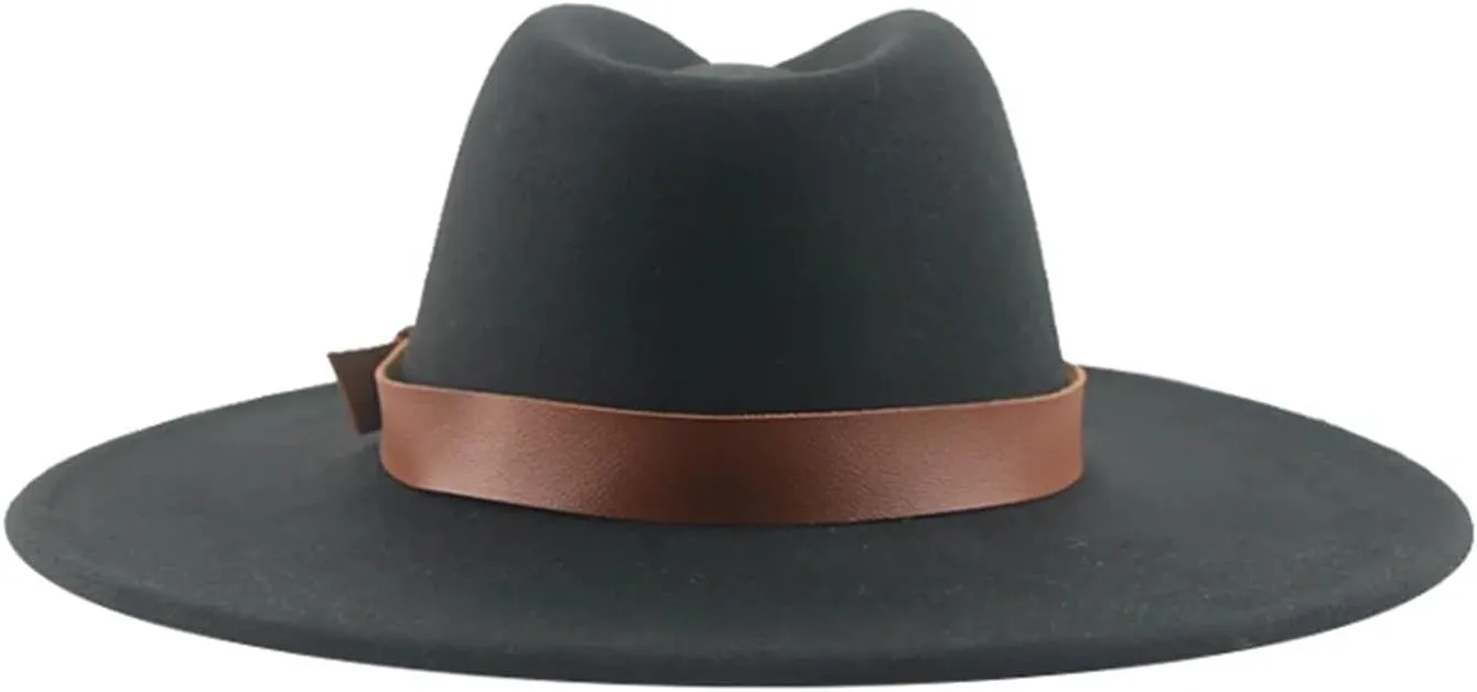 Mnjyihy Fedora Hats for Women Felted Hats Men Panama Wide Brim Solid Belt Band Wedding Decorate Hat