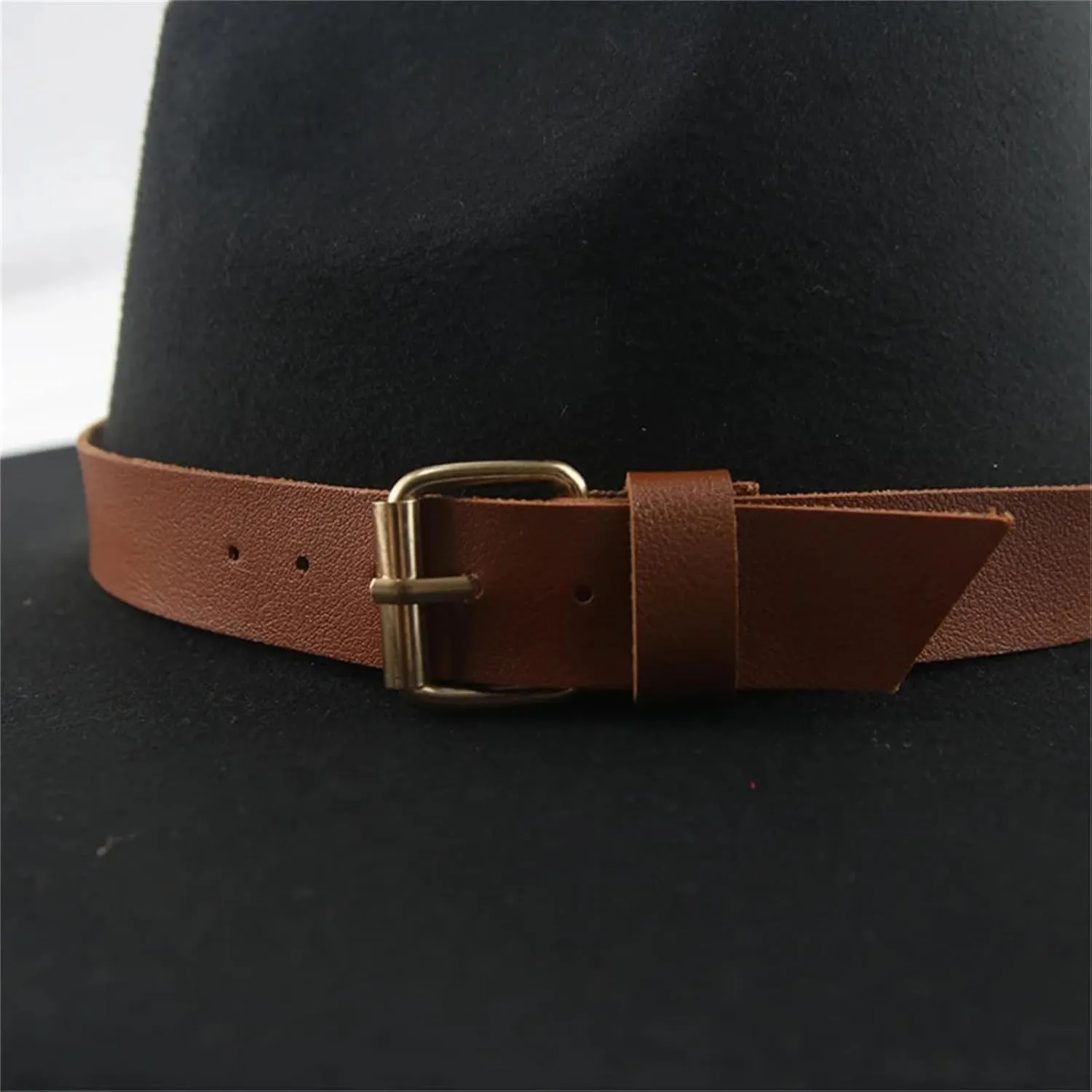 Mnjyihy Fedora Hats for Women Felted Hats Men Panama Wide Brim Solid Belt Band Wedding Decorate Hat