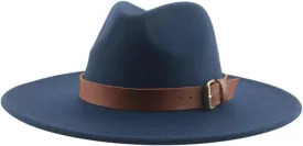 Mnjyihy Fedora Hats for Women Felted Hats Men Panama Wide Brim Solid Belt Band Wedding Decorate Hat