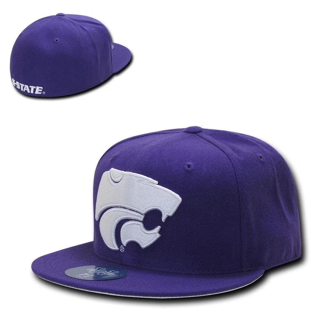 NCAA Kansas State Wildcats University Fitted Caps Hats Purple