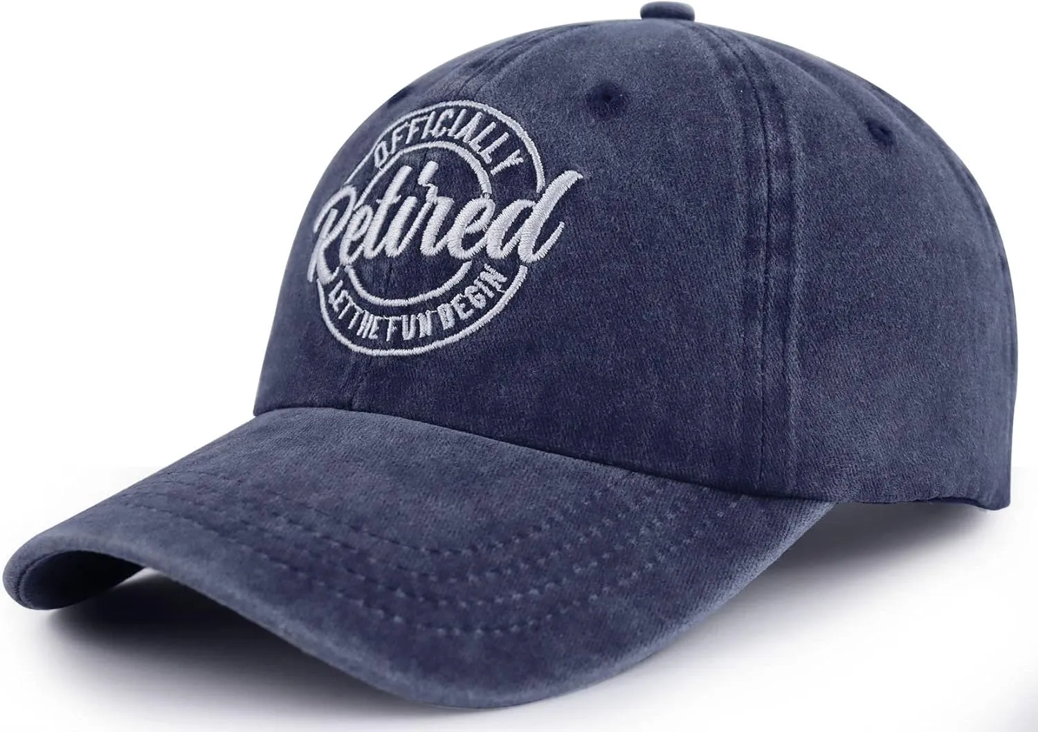 Officially Retired Let The Fun Begin Baseball Cap, Funny Adjustable Cotton Embroidered Hats for Retirees Men Women