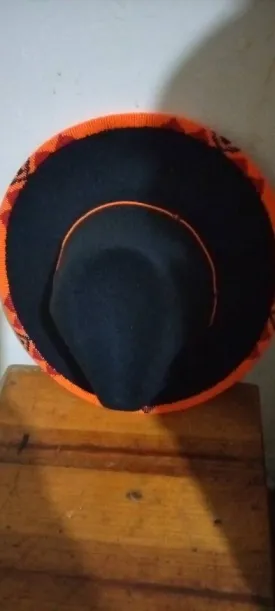 Orange and red handmade beaded masaai maasai Masai fedora hat|cowboy hat|brim hat|summer hats with free shipping world wide