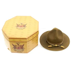 Original U.S. WWII Officer M1911 Campaign Hat with Original Box - Mint Condition