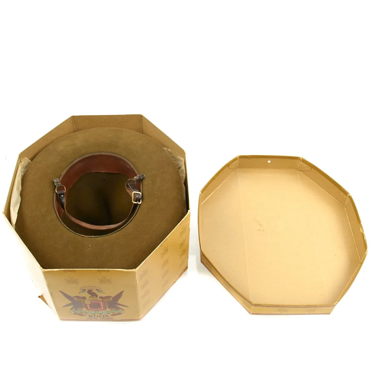 Original U.S. WWII Officer M1911 Campaign Hat with Original Box - Mint Condition