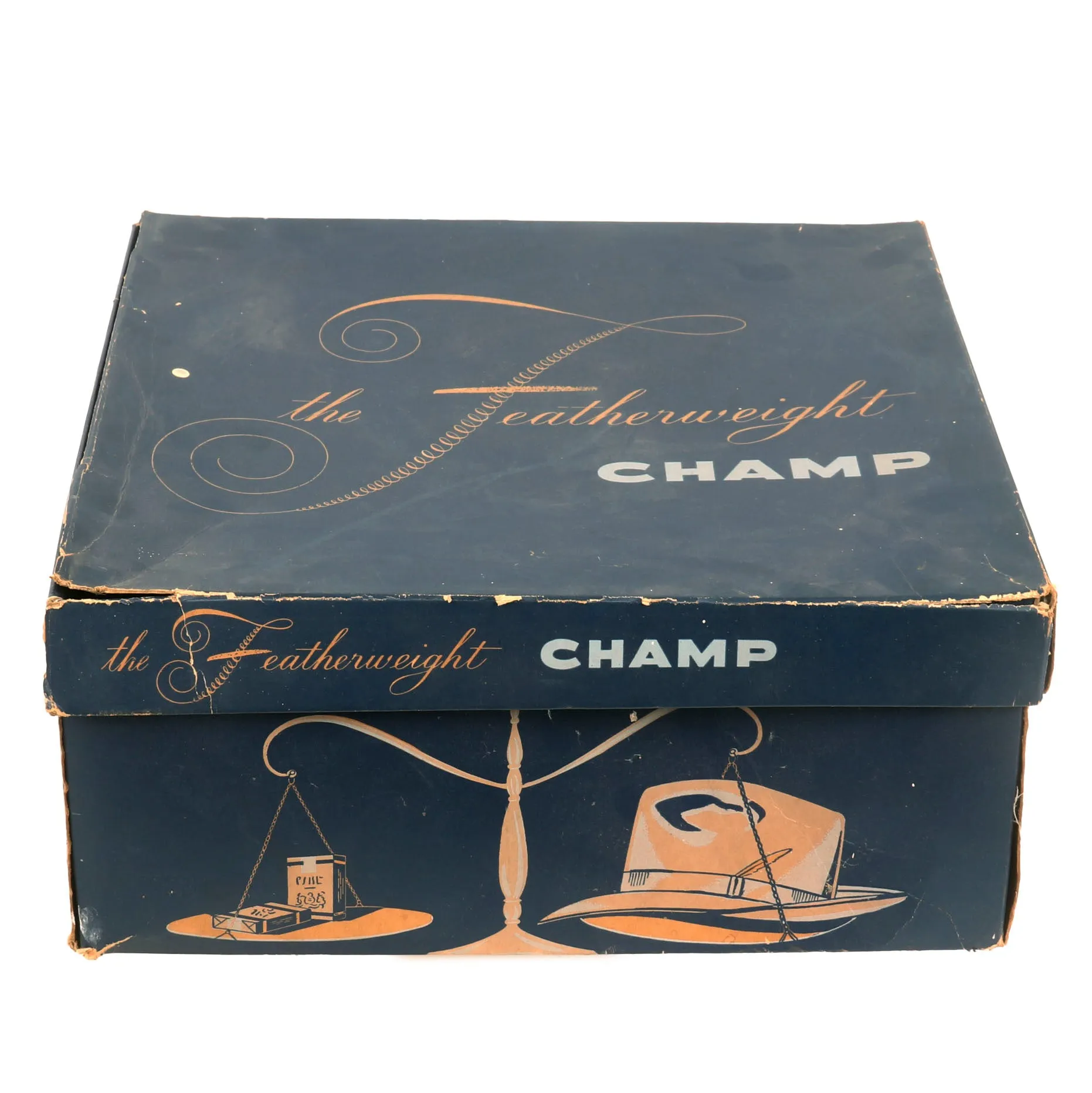 Original U.S. WWII Officers Private Purchase Campaign Hat with Officer’s Cord & Chinstrap in Original Box - The Featherweight Champ