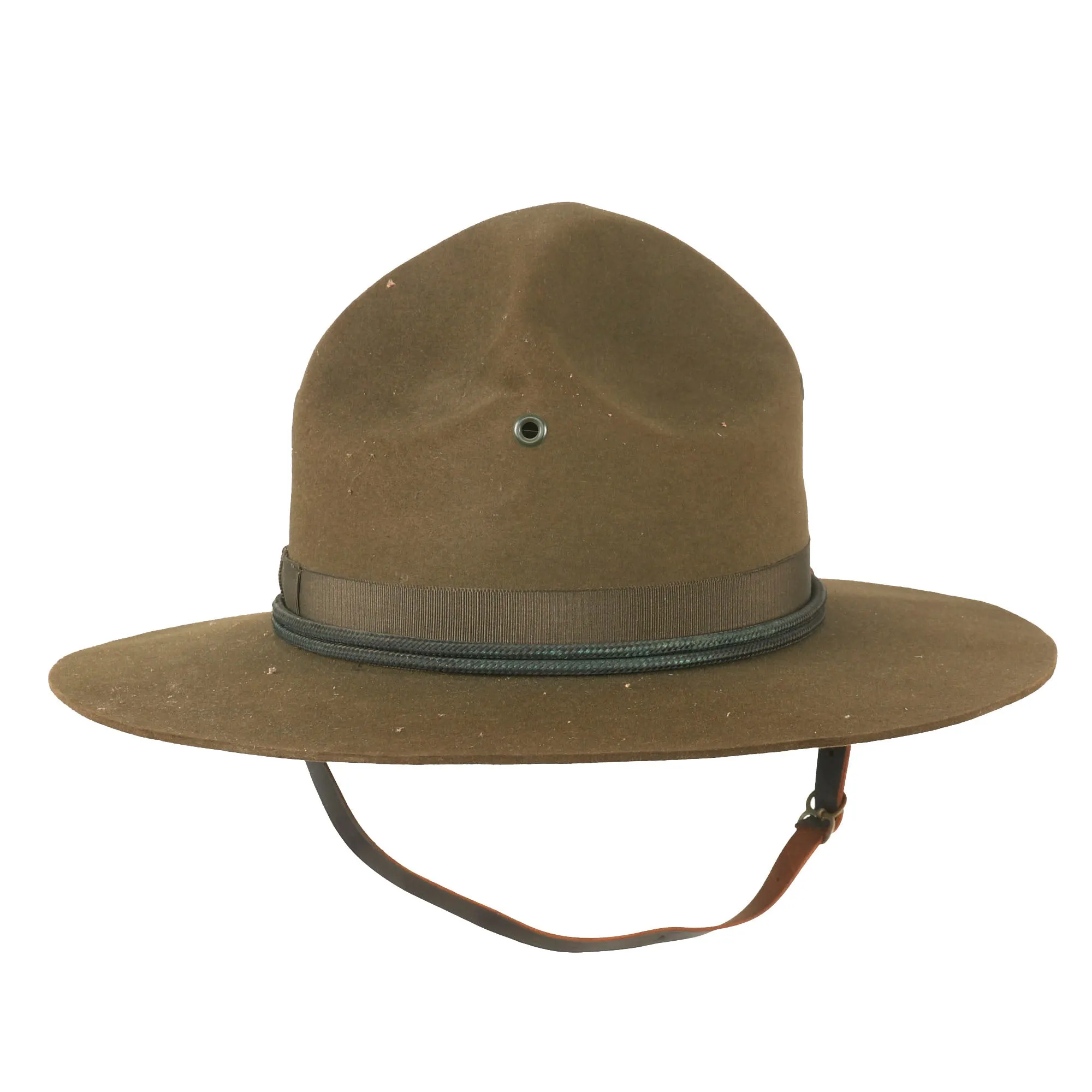 Original U.S. WWII Officers Private Purchase Campaign Hat with Officer’s Cord & Chinstrap in Original Box - The Featherweight Champ