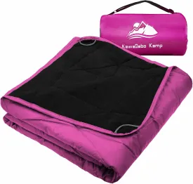 Outdoor Waterproof Blanket, Foldable Fleece Stadium Blanket for Outdoor Sports Event, Camping, Concerts, Car, Pet, Picnics - Windproof, Wearable, Machine Washable 80" x 58"