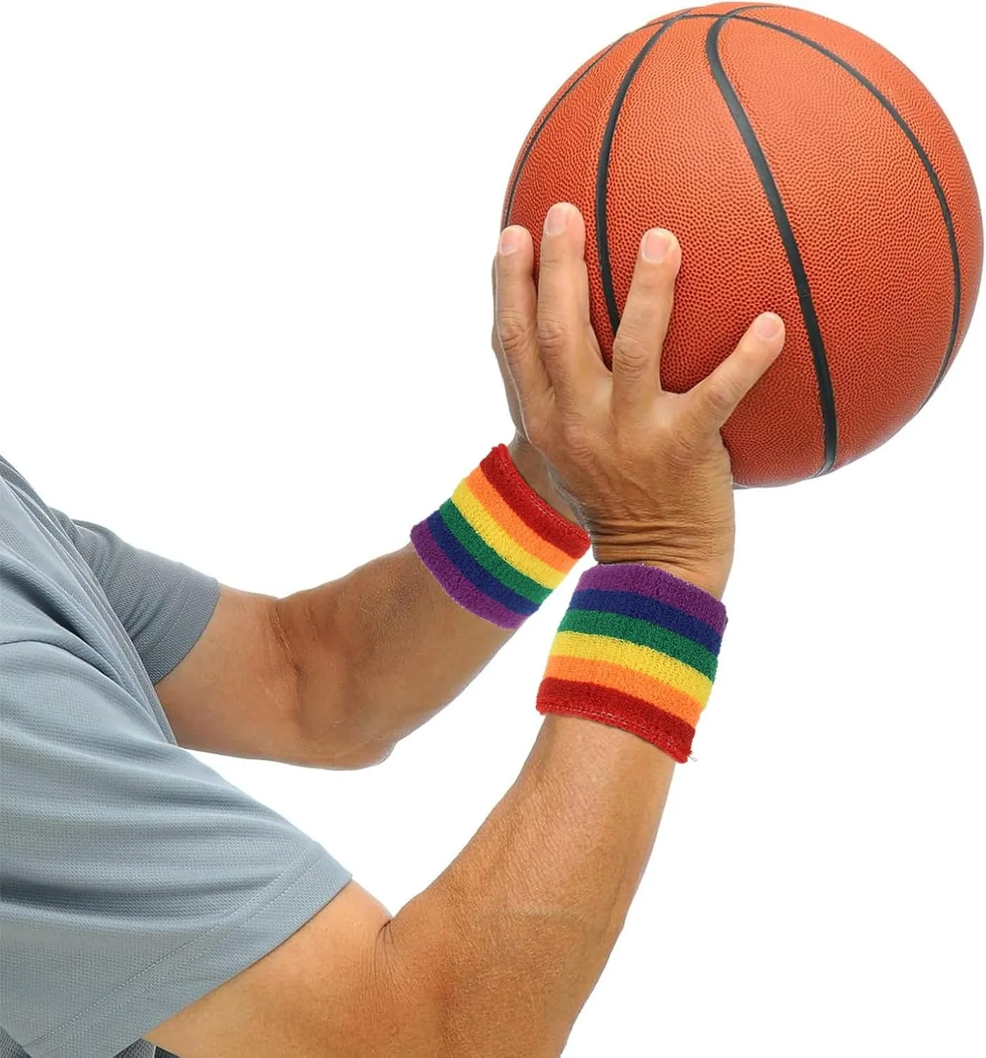 PATIKIL Sports Wristbands, Athletic Cotton Terry Cloth Absorbent Wrist Sweatband for Tennis Basketball Working Out Running