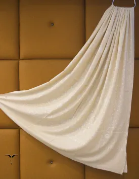 pearl white XL jamma embroidery pashmina shawl 9012
