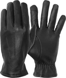 Pratt & Hart Gondola Mens Black Leather Gloves with Thinsulate (Touchscreen) Great for Winter Driving and Riding (Sheepskin)